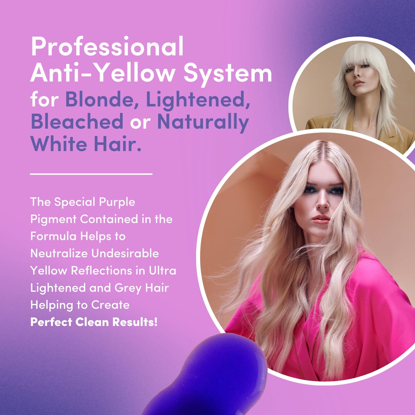 Lisap Hair Spray, Light Scale Hair Care Anti Yellow Spray & Heat Protectant Purple Toner for Blondes, Toning Blonde, White, Silver Hair & Highlights
