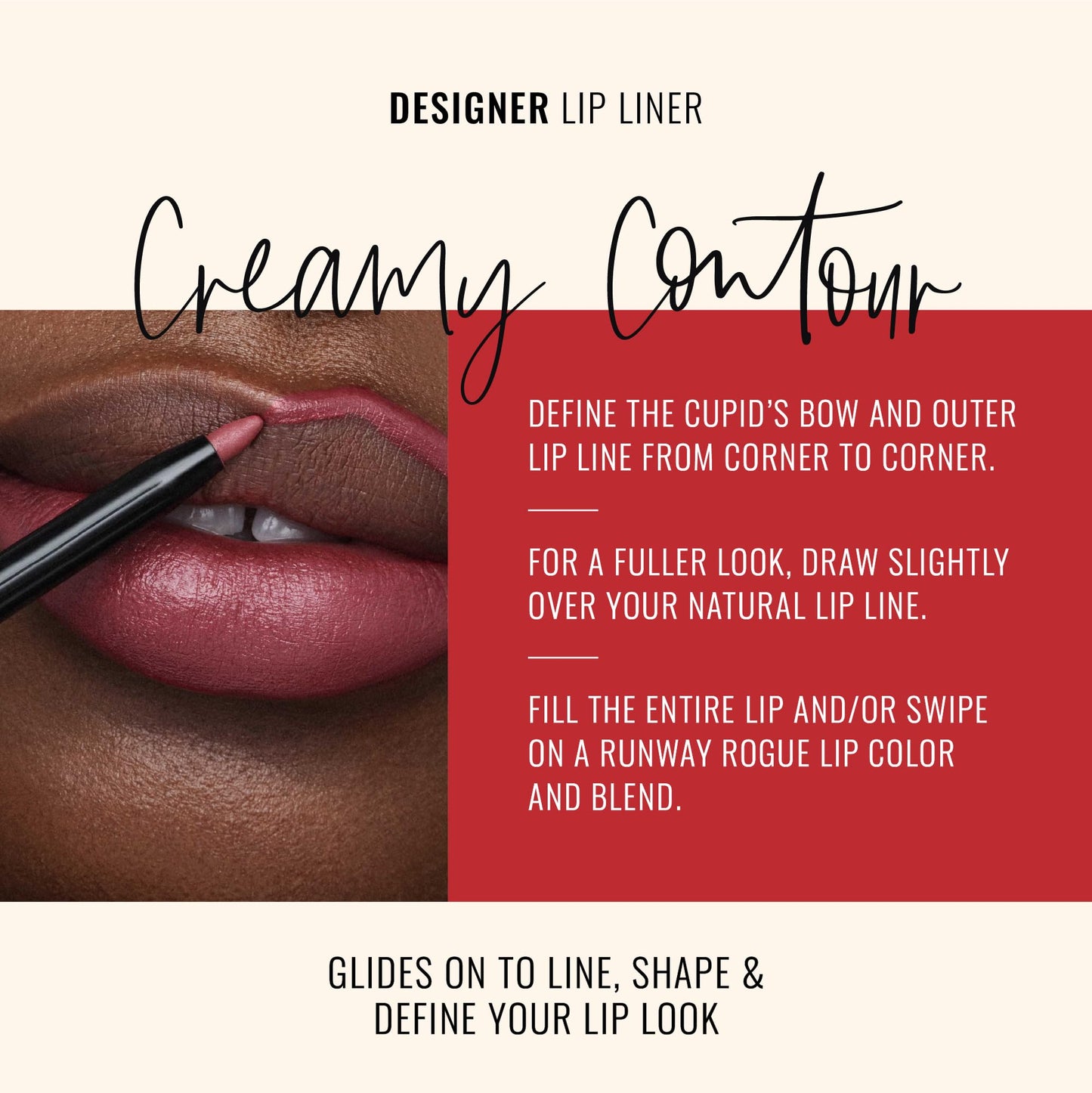 Runway Rogue Designer Liner Lip Pencil, Matte Muted Raspberry Lip Liner Pencil and Lip Liner Sharpener, ‘Open Call’