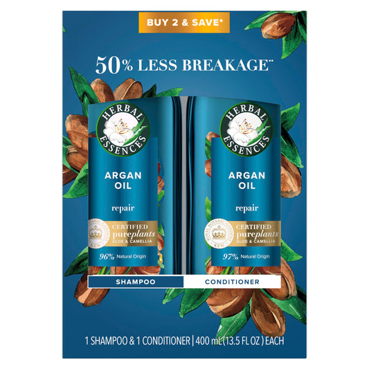 Herbal Essences Brand, Hair Repair Shampoo and Conditioner Set, Argan and Camellia Oil, Paraben Free, For All Hair Types, 27 Fl Oz (Dual Pack) Beauty & Personal Care Herbal Essences