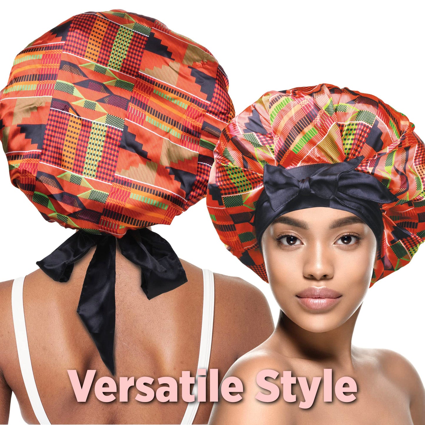 DONNA Large, Extra Large Adjustable Tie Satin Bonnet Sleep Cap 1pc Satin Headband Around Hairline & Nape Area Hair Accessories Night Cap Shower Caps