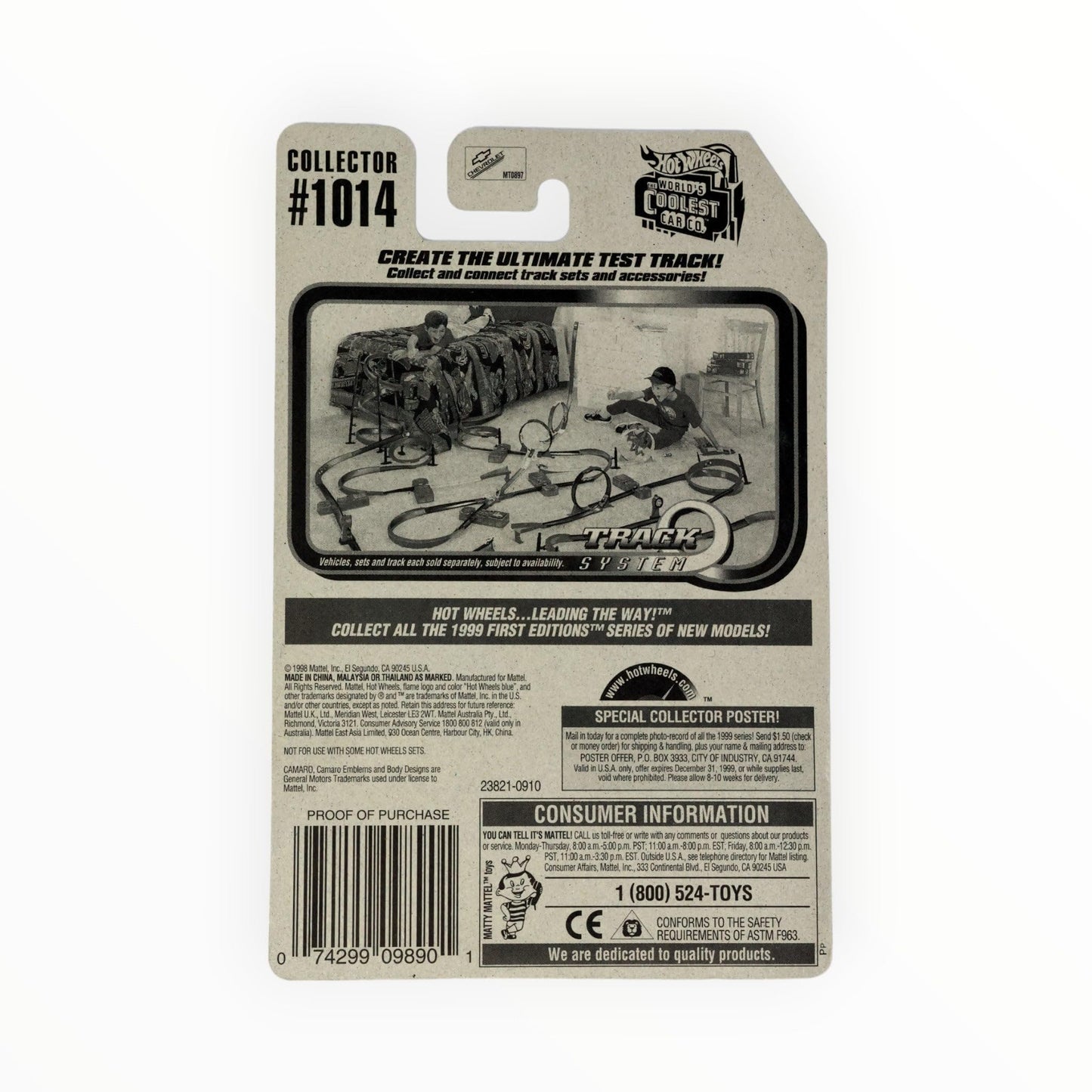 Hot Wheels 67 Camaro #1014 1998 5spoke