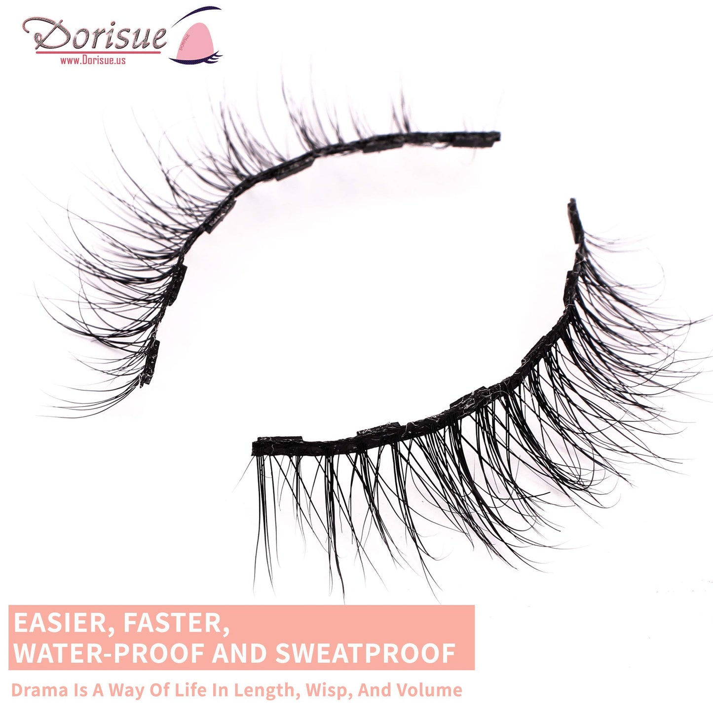 Dorisue Natural magnetic lashes short Magnetic eyelashes Natural look Luxe Cat eyes Natural Medium Long lashes Flare style