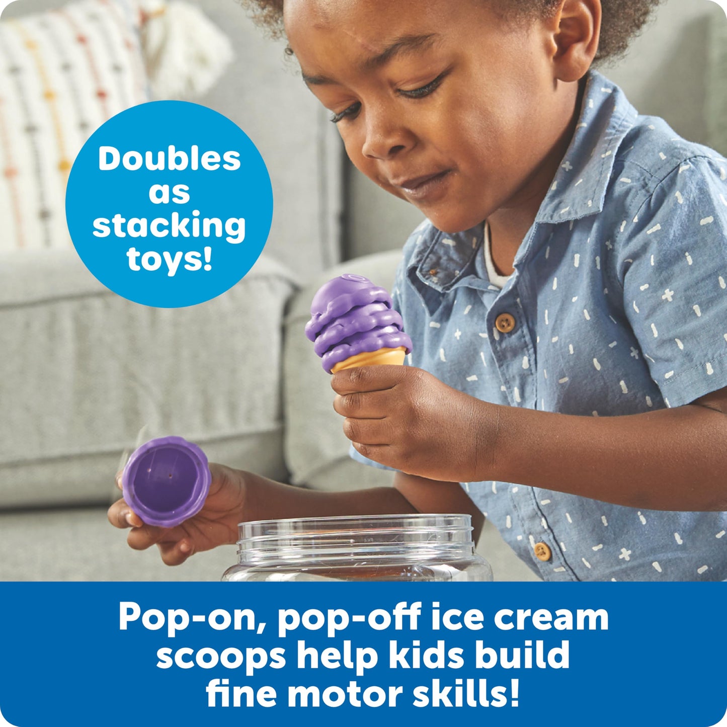 Learning Resources Mini Letter Scoops,Preschool Learning Toys, Stacking Toys, Montessori Toys,Kids Easter Gifts, Ages 3+, 52 Pieces