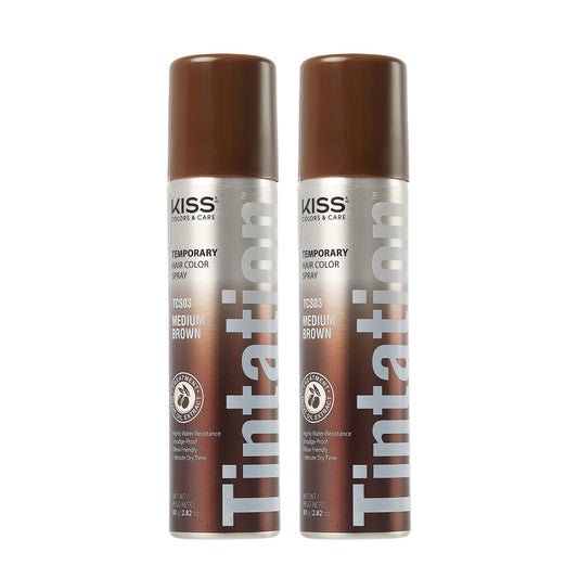 Kiss Tintation Temporary Color Spray Medium Brown 2.82 Ounce (Pack of 2)