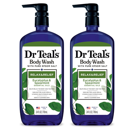 Dr Teal's Body Wash with Pure Epsom Salt, Relax & Relief with Eucalyptus & Spearmint, 24 fl oz (Pack of 2) Beauty & Personal Care Dr Teal's