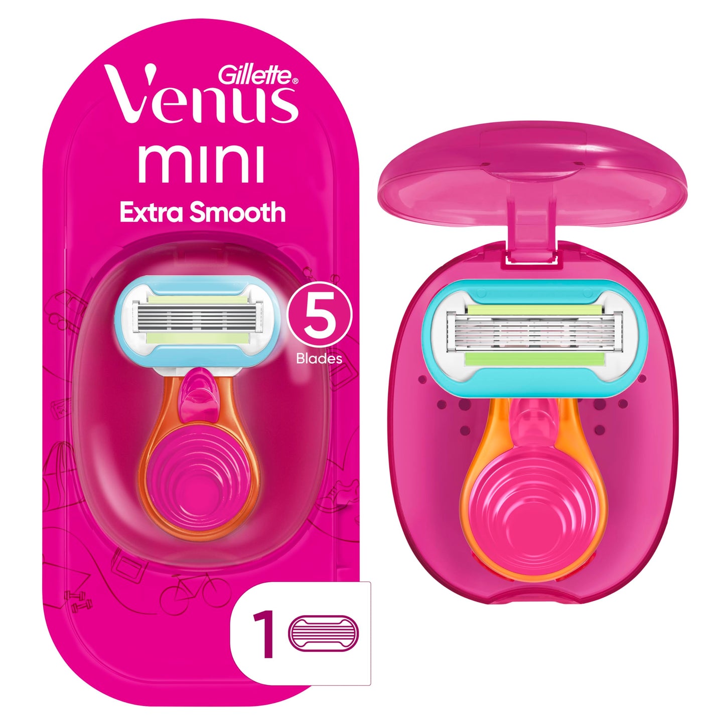 Gillette Venus Extra Smooth Travel Razor Kit for Women, Mini Handle + Refill + Case Beauty and Personal Care Gillette Venus