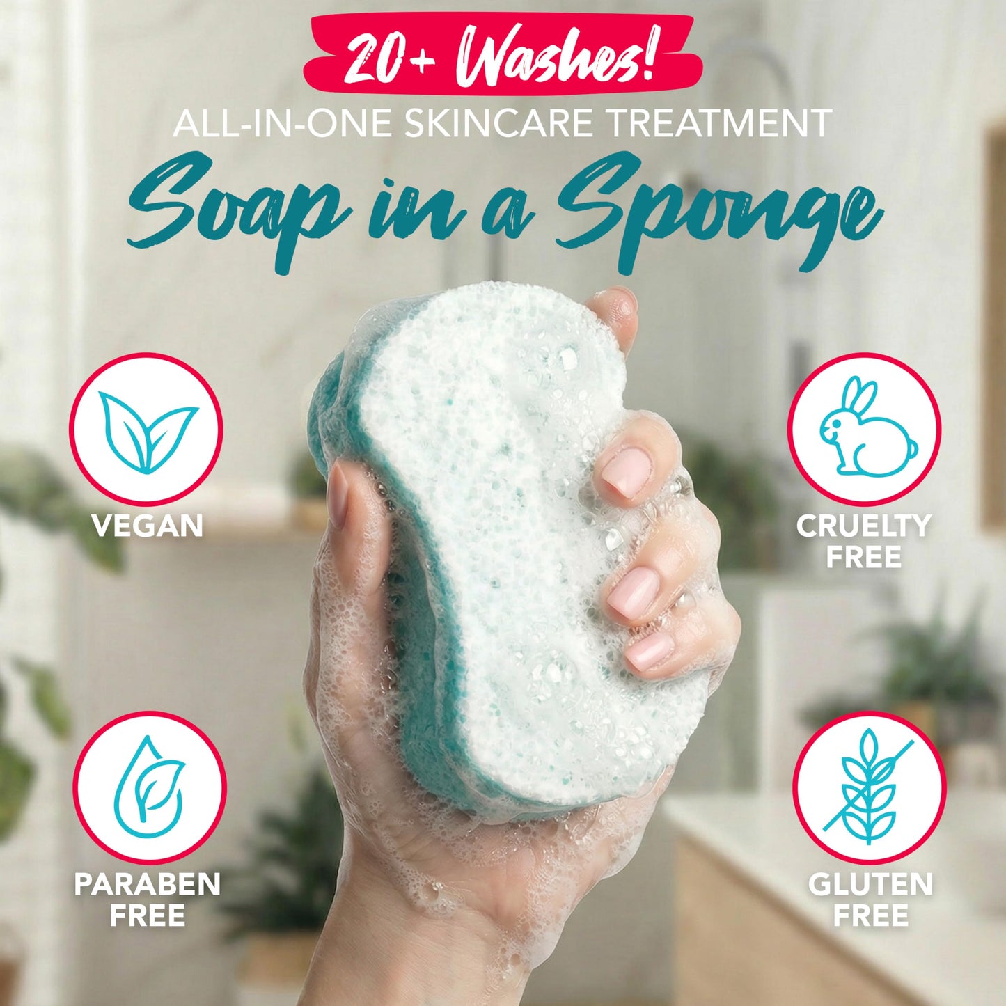 Spongeables Body Wash in a 20+ Wash Sponge, Sea Salt, 1 Count Beauty & Personal Care Spongeables