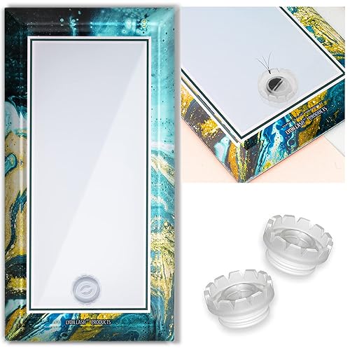 Lyon Lash Glass Lash Tile & 200pcs lash fan cups for Eyelash Extensions | Reusable Lashes Palette 3.2"x6.3"x0.4" for Classic & Volume Lashing |