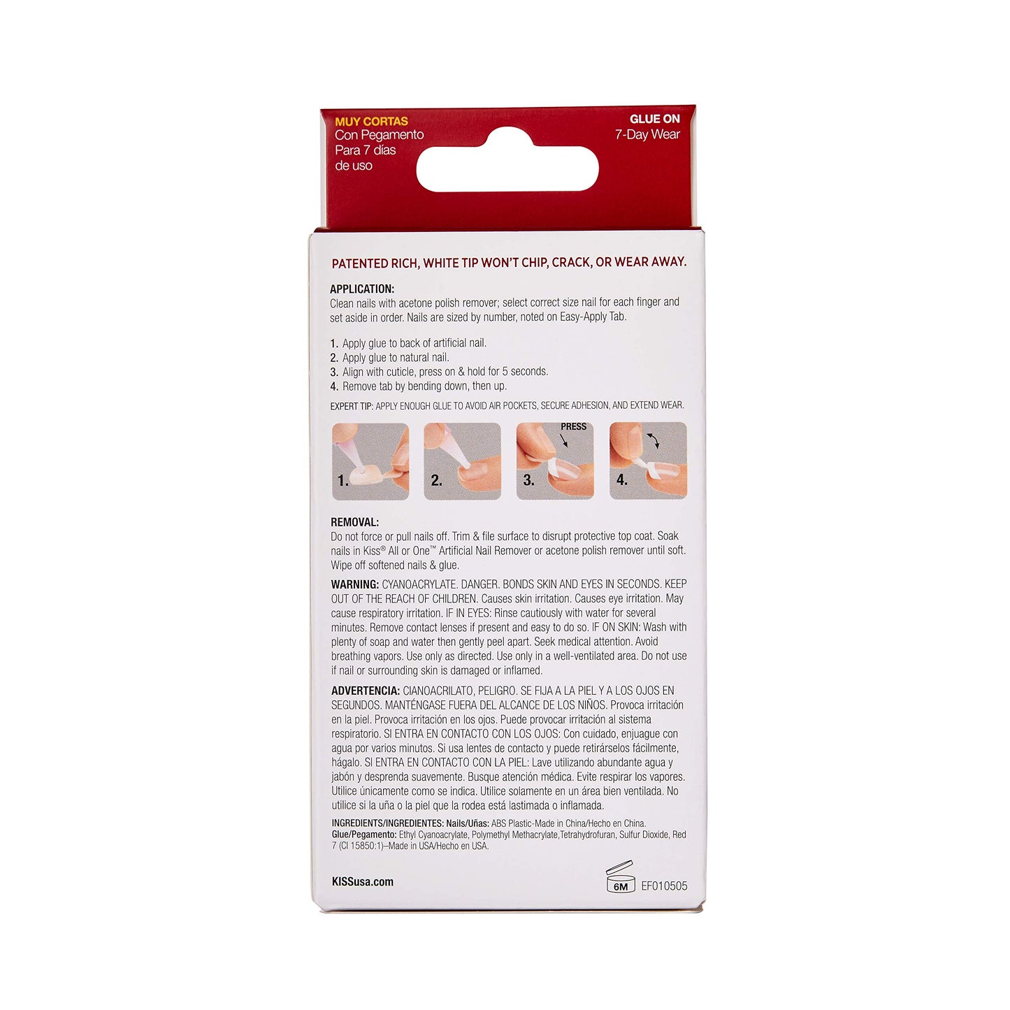 Kiss Everlasting French Nail Kit Real Short 28 Nails (2 Pack) Beauty & Personal Care PALIMAINY