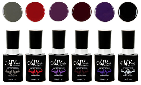 UV-NAILS Gel nail polish cure with UV or LED nail lamp gel polish for nails Set of 6 (TOKYO) Beauty & Personal Care UV-NAILS