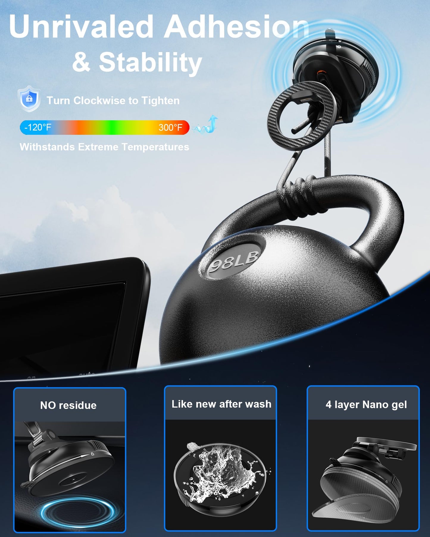 2-IN-1 Car Phone Holder for Magsafe【28 Strong Magnets】Magnetic Phone Holder for Car Phone Mount【360°】Phone Holders for Your Car Accessories for Women…