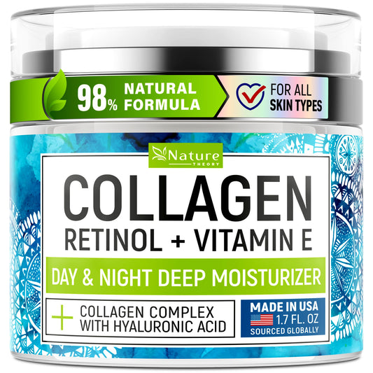 Collagen Cream for Face with Retinol & Hyaluronic Acid - Face Moisturizer for Women & Men - Skin Tightening & Firming - Anti Aging Daily Face