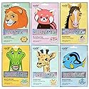 Epielle Character Face Mask Wild Kingdom 6 Pack, Fun & Effective Korean Skin Care, Spa Party Favors, Stocking Stuffers, Birthday Gifts for Women, Self