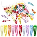 60Pcs Snap Hair Clips for Girls, Gingbiss 2 inch Silicone Coating Colorful Metal Hair Barrettes with Storage Case for Women Girls Kids, No Slip Hair