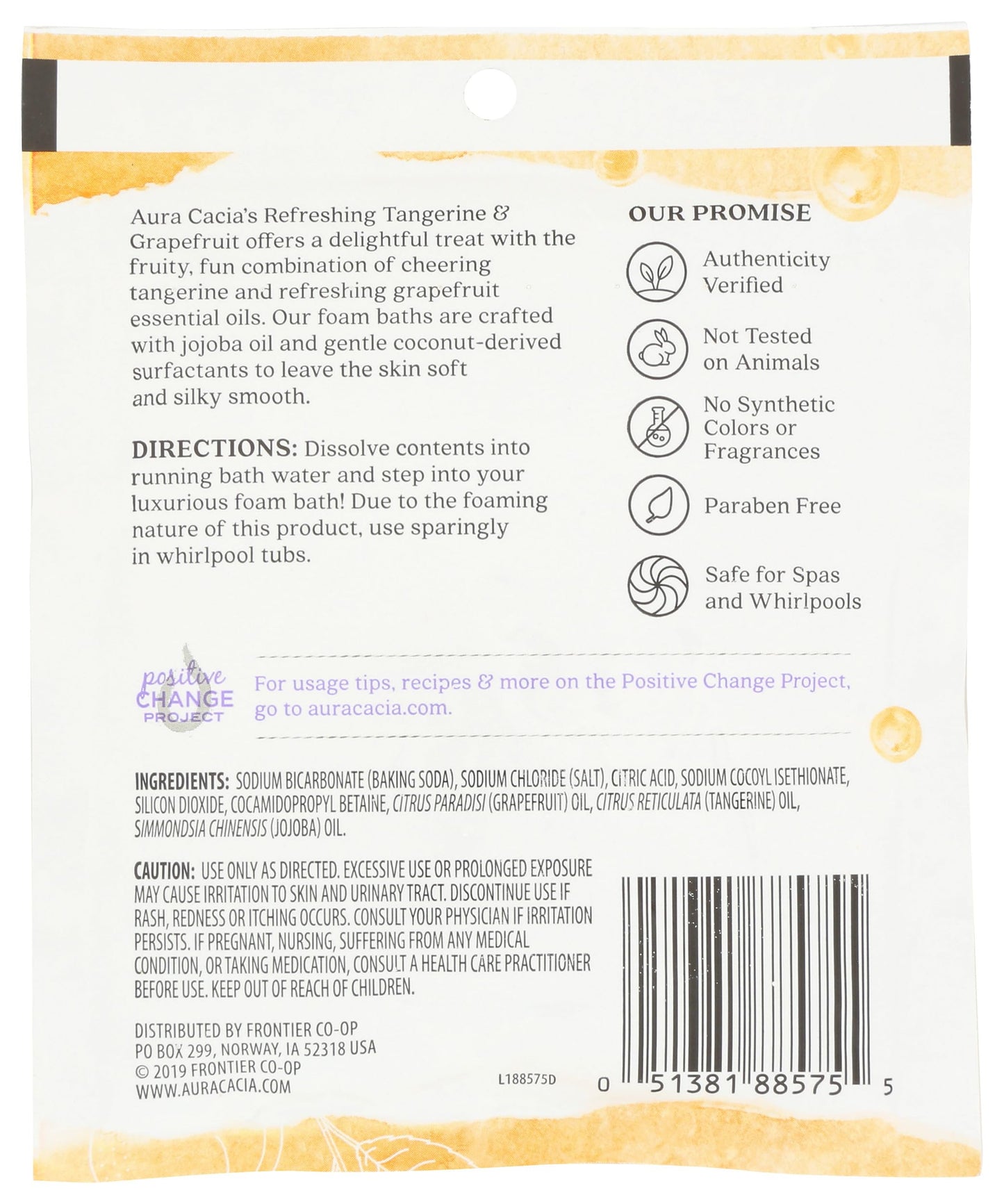 Aura Cacia Foam Bath, Tangerine/Grapefruit, 2.5 Ounce
