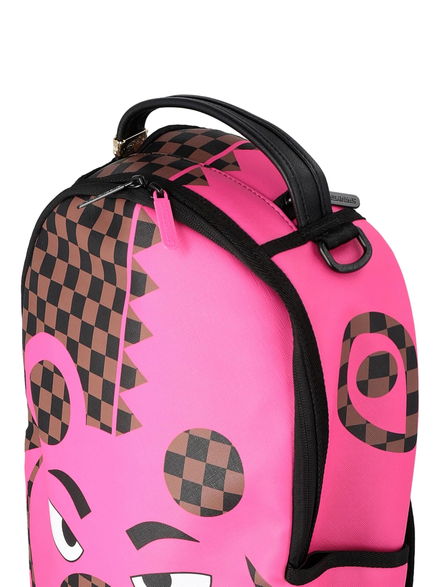 Sprayground Pink Bear Shark Backpack, 18" H x 12" W x 6" D, Brown, Unisex, 20L Capacity, Internal Laptop Sleeve, Multiple Pockets, Travel-Friendly
