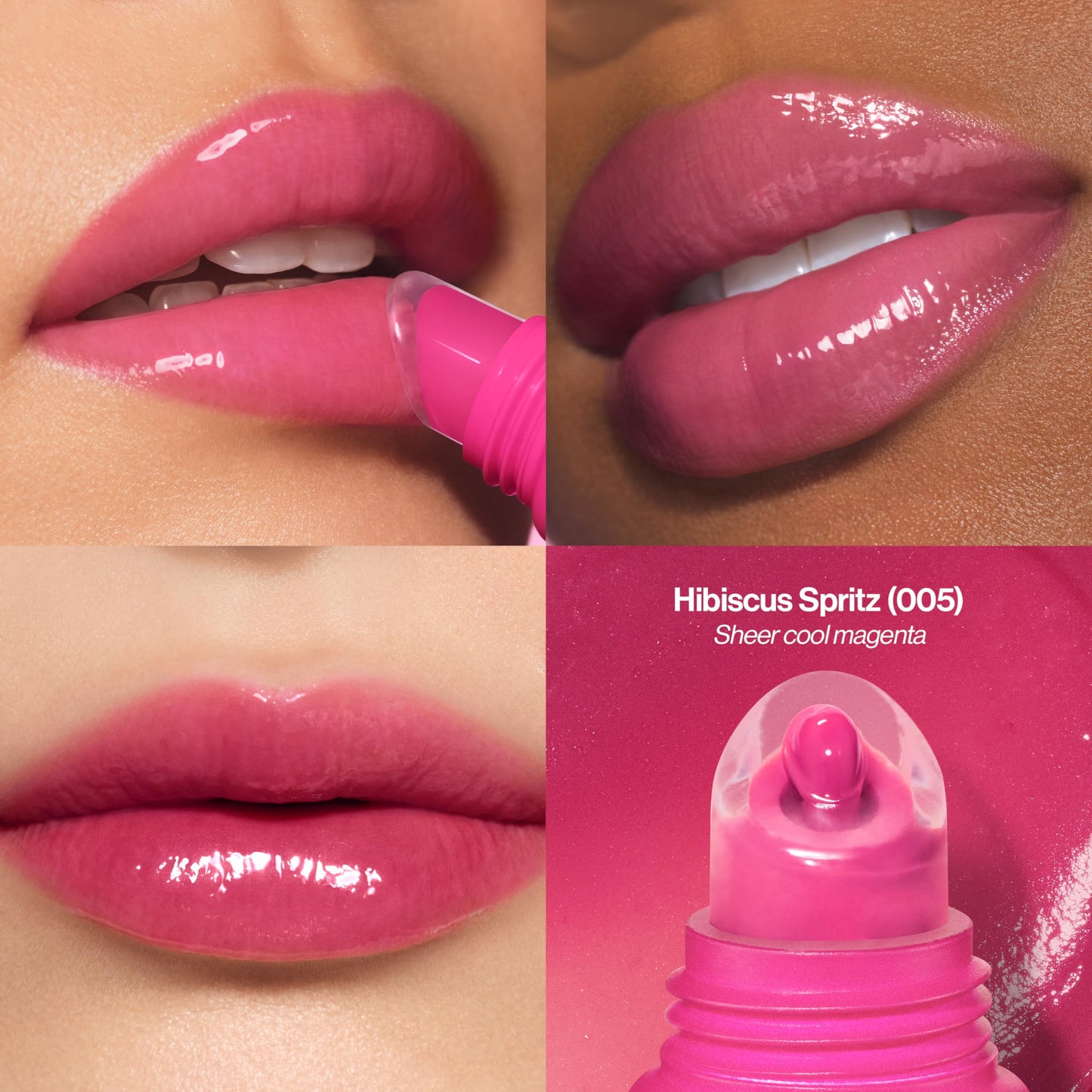 Revlon Glimmer Lip Treat Balm + Mask, Overnight Peptide Lip Treatment, Hydrating, 005 Hibiscus Spritz, 0.4 fl oz
