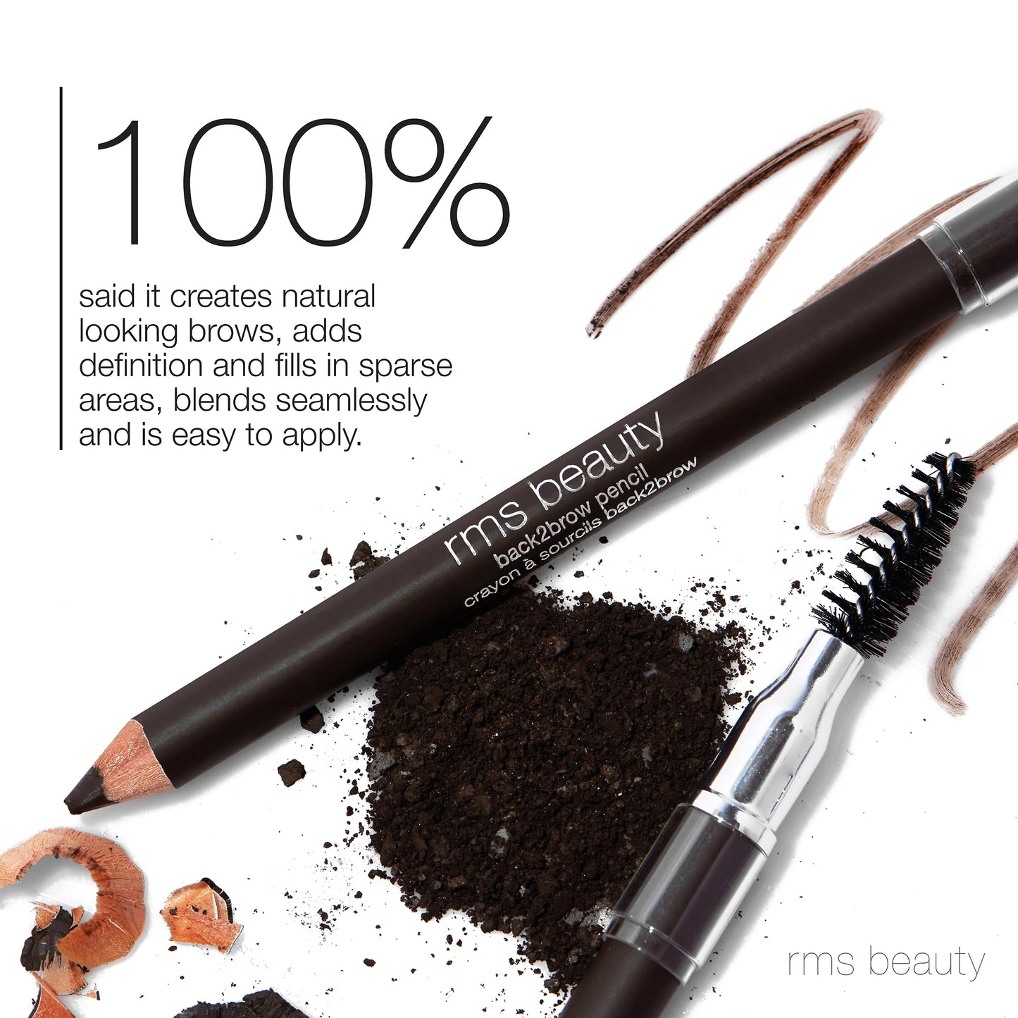 RMS Beauty Back2Brow Pencil Waterproof Smudge-Resistant Buildable Brow Color with Fine Tip for Natural Hair-Like Strokes, Nourishing, 0.3g Beauty & Personal Care RMS Beauty