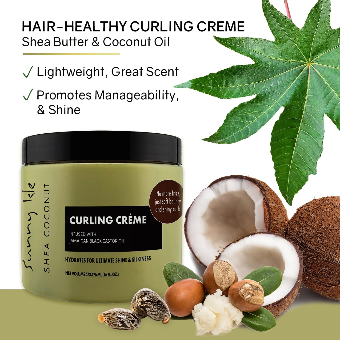 Sunny Isle Jamaican Black Castor Oil Shea Coconut Curling Cream 16OZ