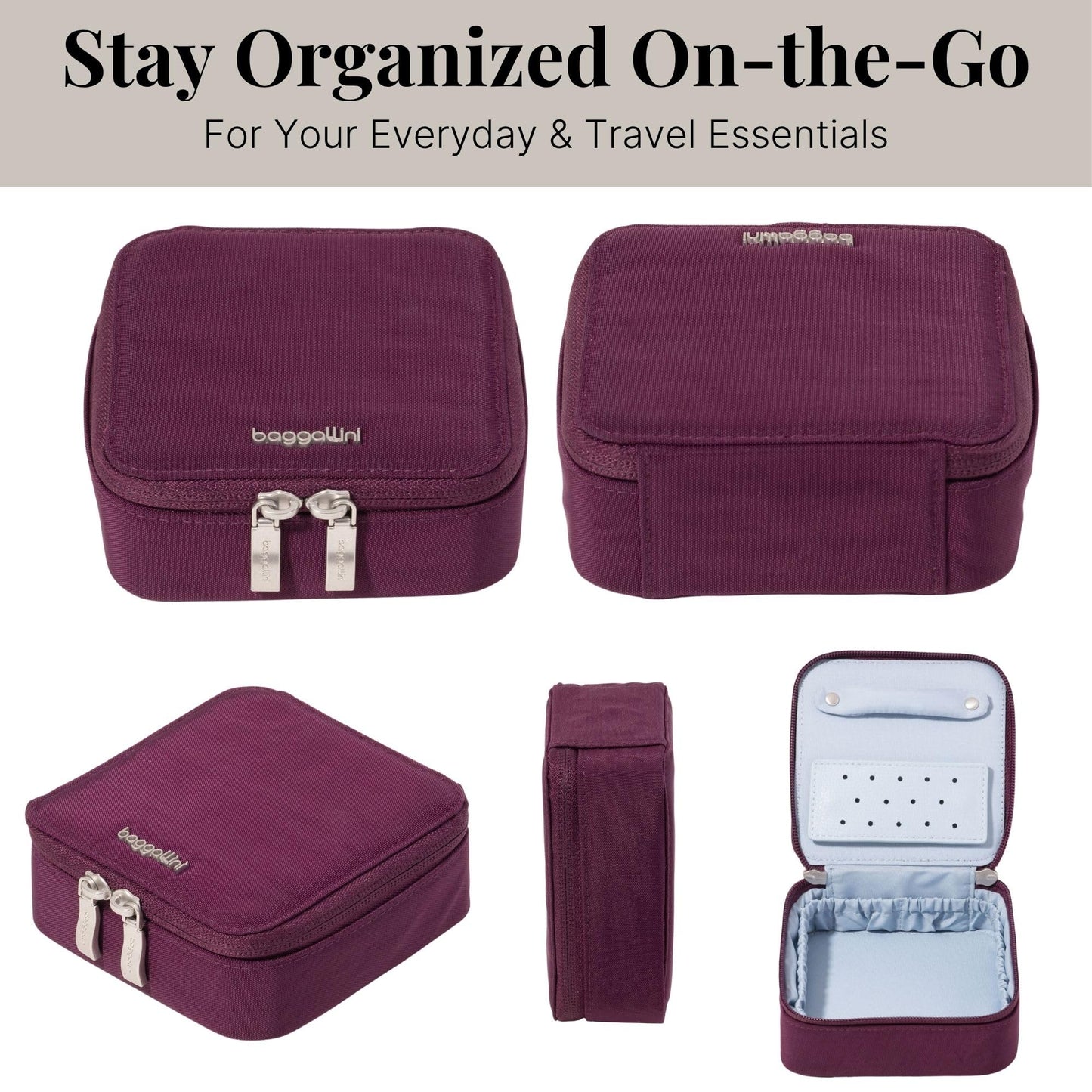 Travel Jewelry Box - Lightweight 4.7”x4.7”x1.9” Travel Jewelry Case