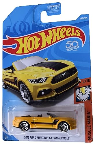 Hot Wheels 2015 Ford Mustang GT Convertible 168/365, Yellow