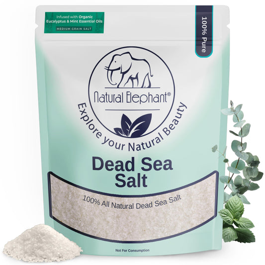 Natural Elephant Dead Sea Eucalyptus Mint Bath Salt - Bathing and Foot Soak for Energizing and Refreshing 100% Pure with Organic Eucalyptus Mint Beauty and Personal Care Natural Elephant