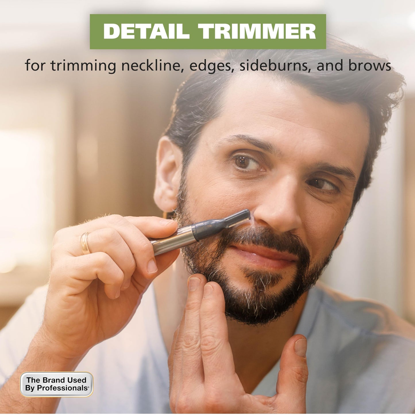 Wahl Micro Groomsman Battery Personal Trimmer for Hygienic Grooming with Rinseable, Interchangeable Heads for Eyebrows, Neckline, Nose, Ears, & Other Beauty and Personal Care Wahl