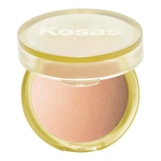 Kosas The Sun Show Glowy Warmth Baked Bronzer - Talc-Free Powder Bronzer for Face, Buildable Color, Natural Glow, Lightweight Finish, Waves