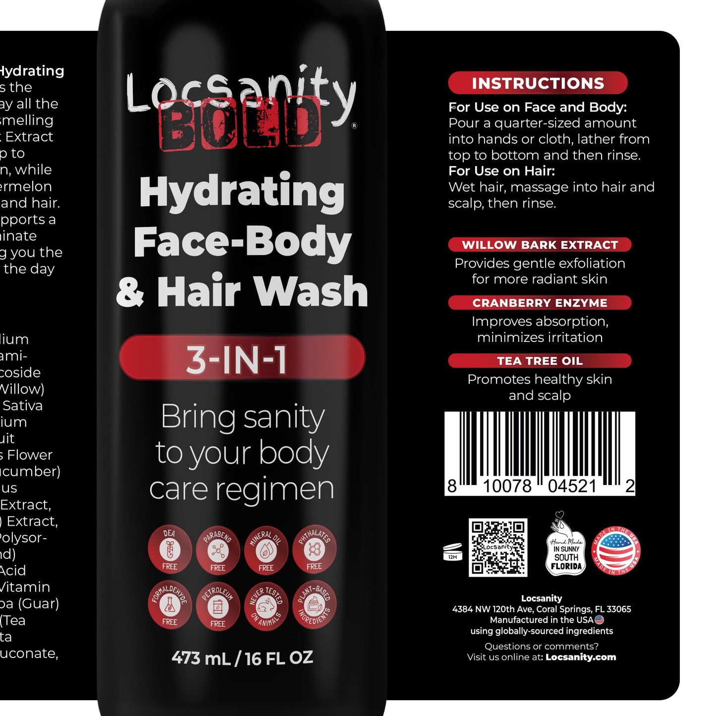 Locsanity BOLD 3-in-1 Men’s Hydrating Face, Body, and Hair Wash Beauty & Personal Care Locsanity