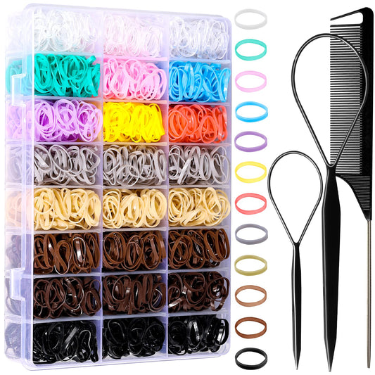 YGDZ Elastic Hair Bands, 1500 pcs Hair Ties, Small Ponytail Holders, Hair Accessories Set for Girls, Women, Toddler, Ponytail Holders, Colorful Rubber Beauty and Personal Care YGDZ Default Title