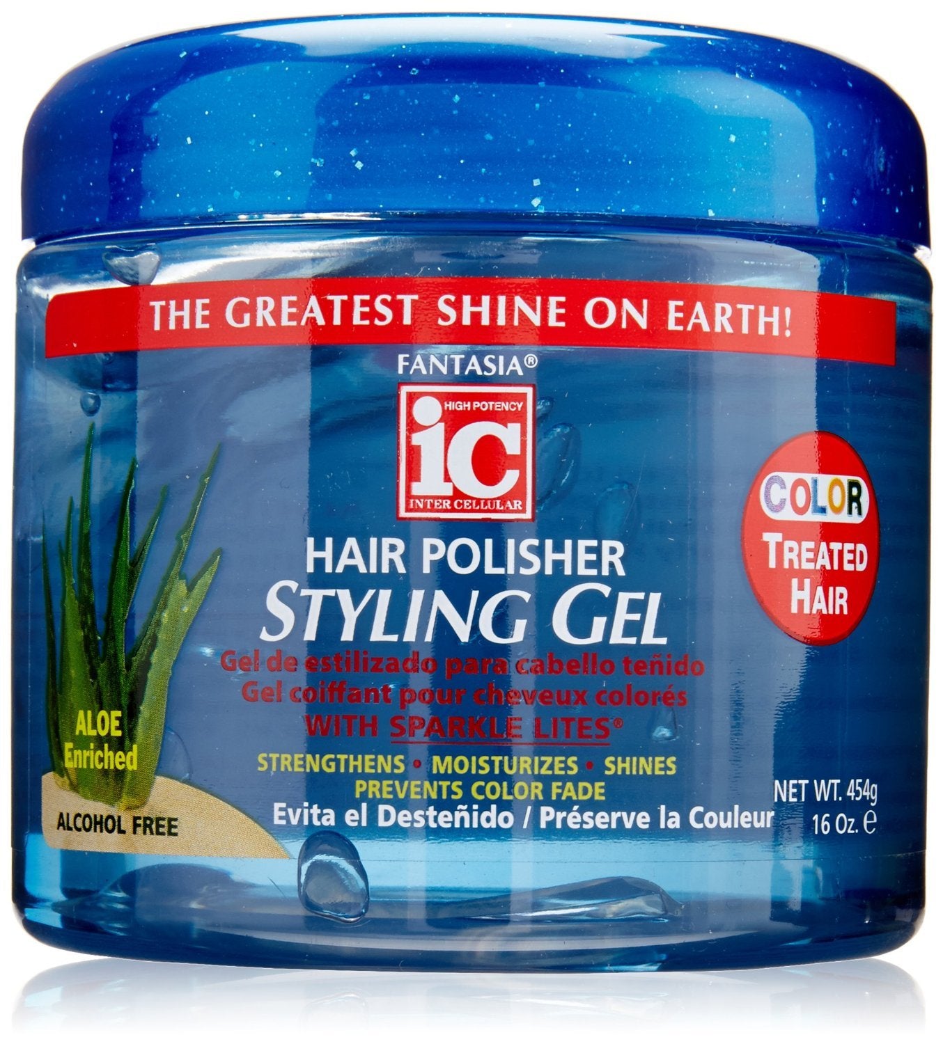 Fantasia Gel 16 Ounce Color Treated Hair (Blue) (473ml) (2 Pack)