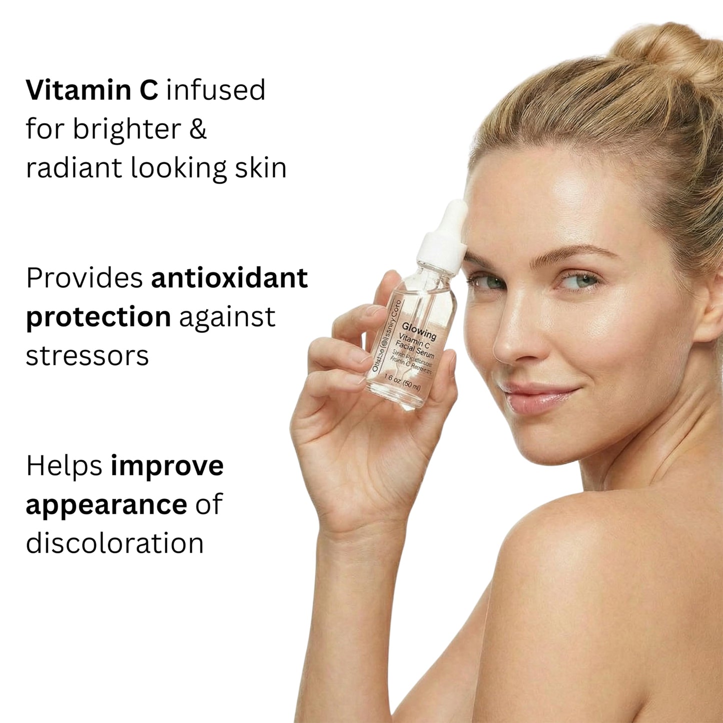 Global Beauty Care Glowing Vitamin C Facial Serum Radiance Boosting Face Serum to Help Improve Appearance of Dark Spots with Niacinamide, AHA