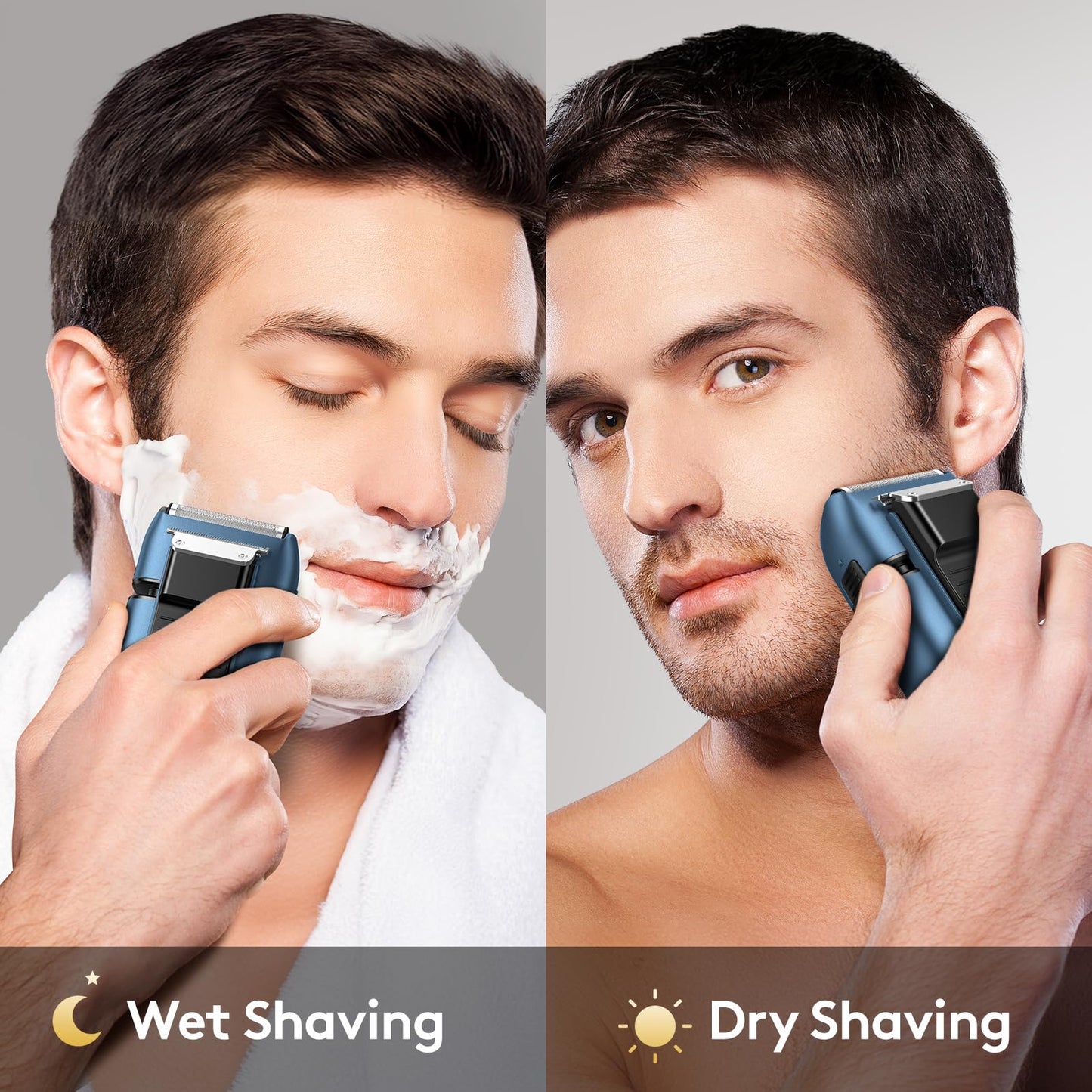 Brightup Foil Shaver Electric Razor & Shavers for Men with Trimmer[150 Min Runtime], IPX6 Waterproof Double Floating Blades for Shaving Face Beauty and Personal Care Brightup
