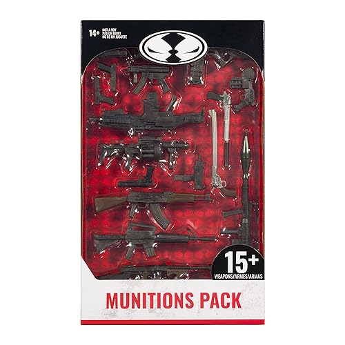 McFarlane Toys, Online Exclusive Munitions Weapon Pack, Includes 15 Weapons, Compatible with All 7-inch Figures - Ages 14+ (TM90900)