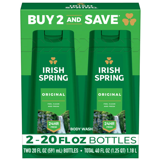 Irish Spring Original Moisturizing Body Wash for Men, 24-Hour Fresh, Face and Body Wash, Men’s Body Wash, Biodegradable Ingredients, Paraben Free Beauty and Personal Care Irish Spring Default Title