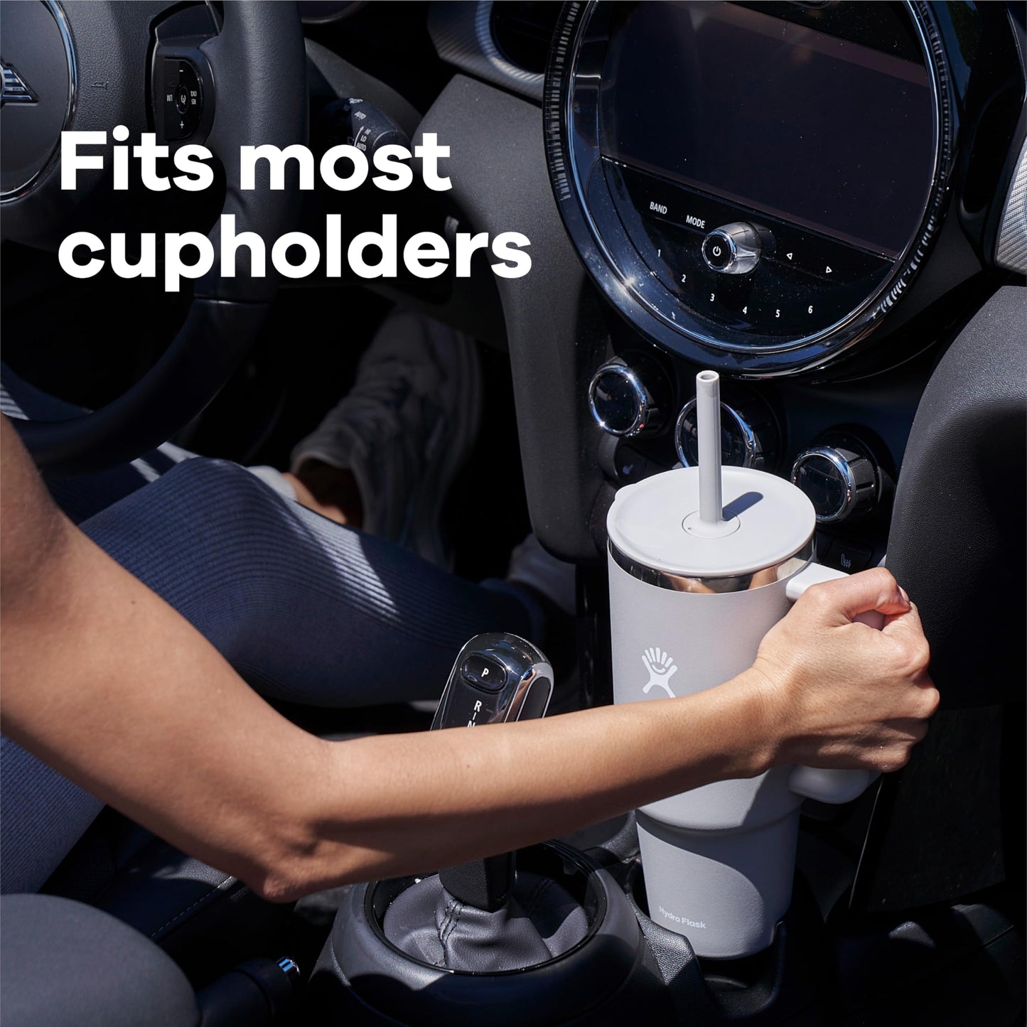 Hydro Flask Travel Tumbler with Handle, Lid and Straw - Insulated Stainless Steel in 32 Oz Ivory