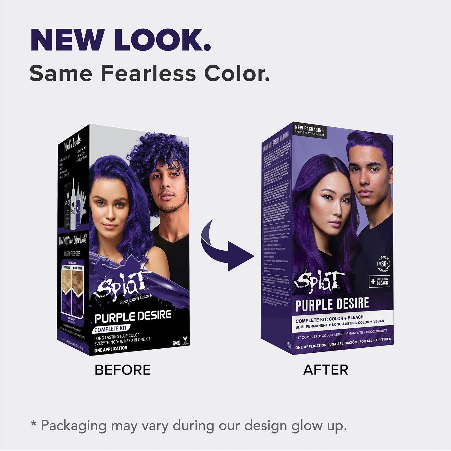 Splat Purple Desire Semi Permanent Hair Dye Kit with Bleach, 1 Application, Includes Purple Hair Dye, Oxide & Bleach Powder, Vegan & Cruelty Free Hair