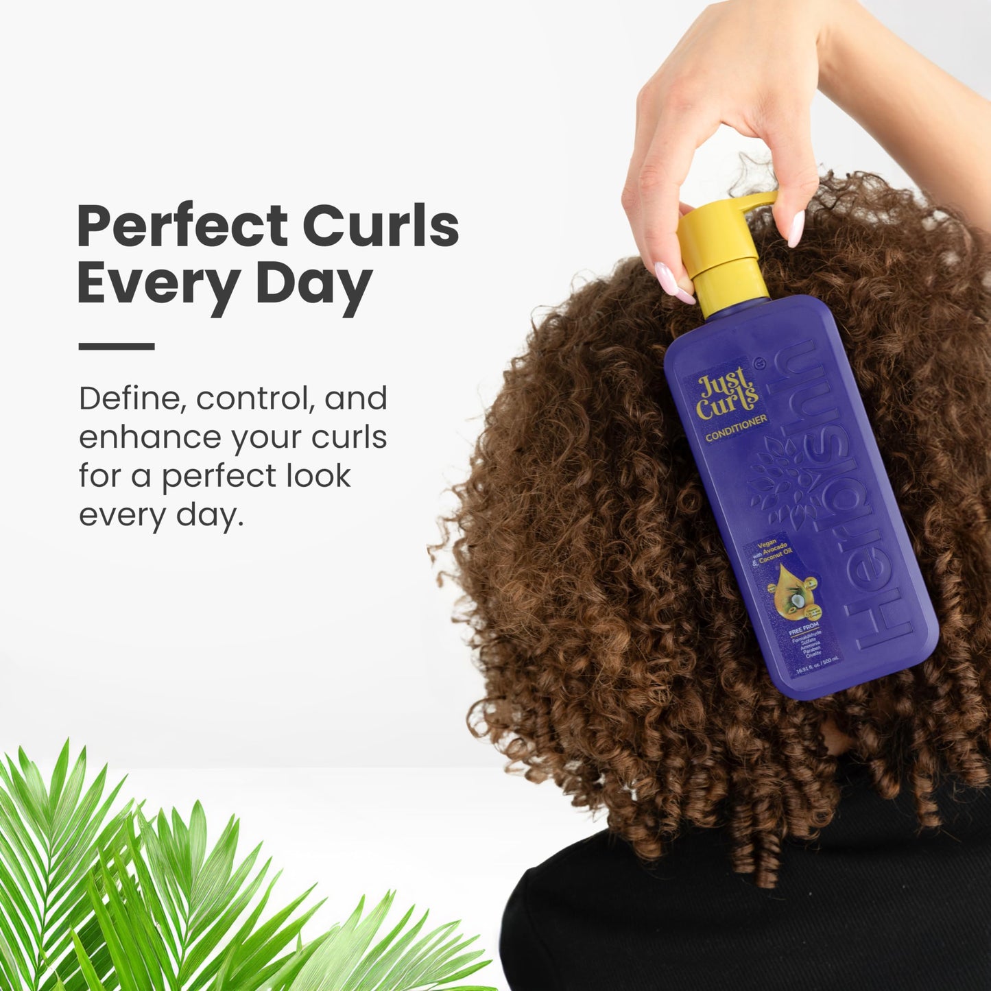 Herbishh Curly Hair Shampoo and Conditioner Set with Deep Conditioner For Women, Men (3 X 16.91 Fl Oz) Definition For Wavy & Coily Hair Reduce Frizz