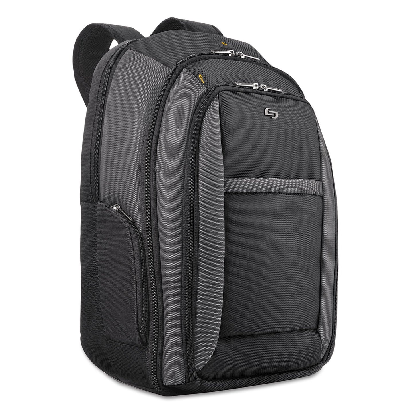 Solo New York Laptop Backpack for Women & Men -Carry On Bookbag for Travel & Work, Lightweight Bag, Removable Laptop Sleeve, Padded Straps, Fits 16" Computer - Metropolitan, Black & Grey
