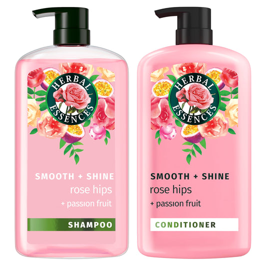 Herbal Essences Shampoo & Conditioner Set, Rose Hips + Passionfruit - Smooth Collection, Paraben-Free, Color-Safe, Shiny Hair with Jojoba & Vitamin E Beauty & Personal Care Herbal Essences