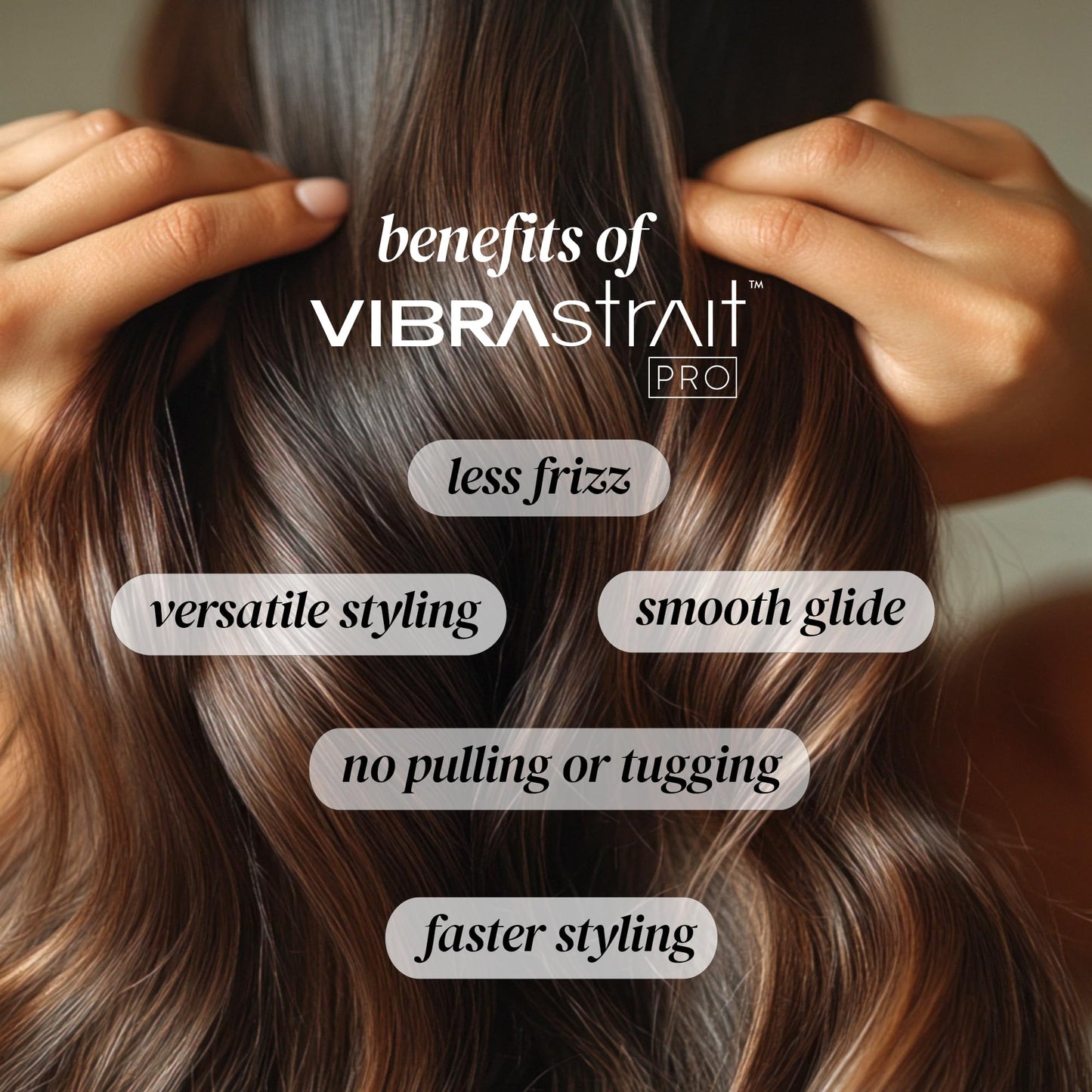 Vibrastrait Pro Vibrating Ceramic Tourmaline Ionic Flat Iron, 1-inch - Fast, Frizz-Free Ceramic Hair Straightener with Easy, Gentle Glide for Waves