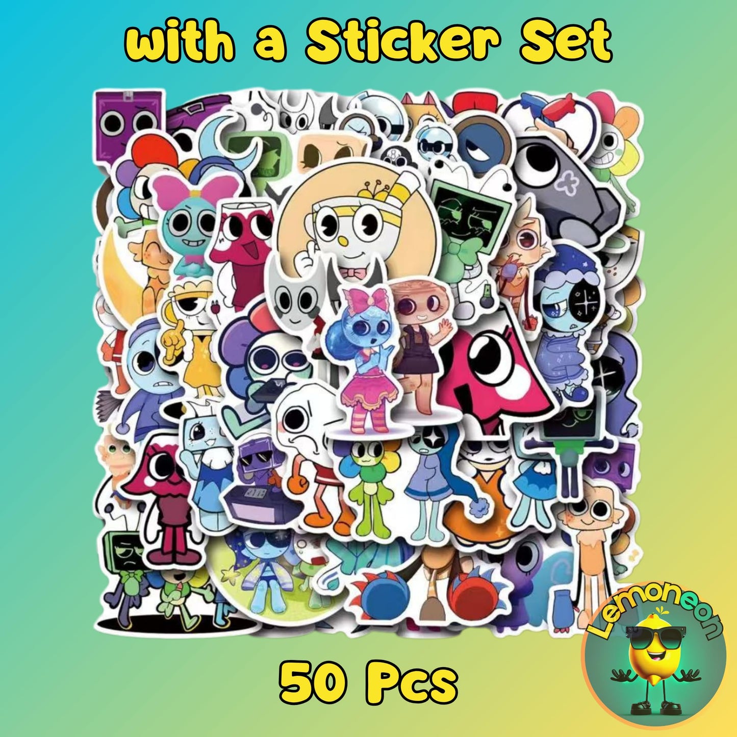 Lemoneon Dandy's World Plush 11" Astro Plush Stuffed Figure Pillow for Video Game Fans Room Decor with a Sticker Set