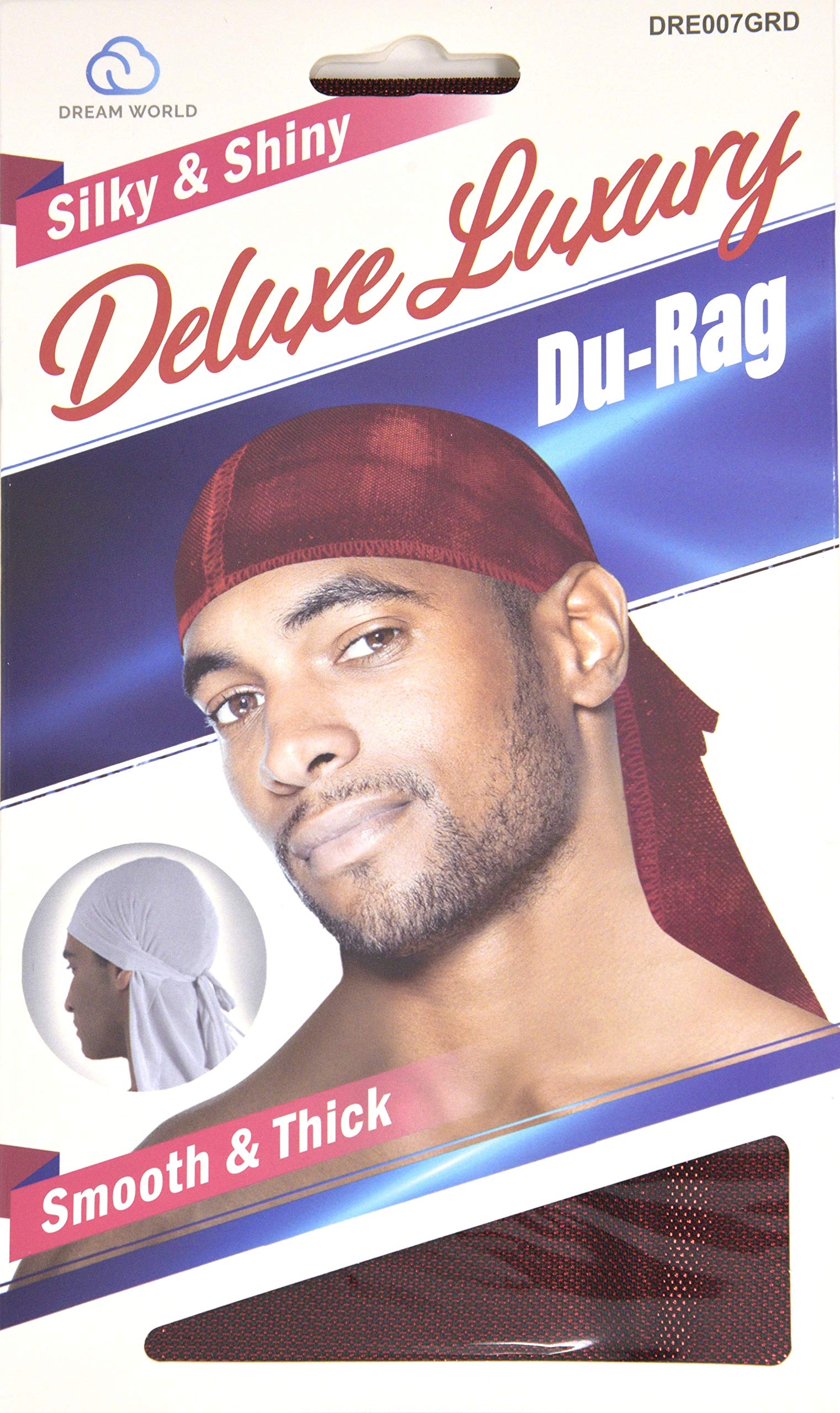 Dream Deluxe Du-Rag Glitter Red Smooth & Thick, Stretchable, Wrinkle ...