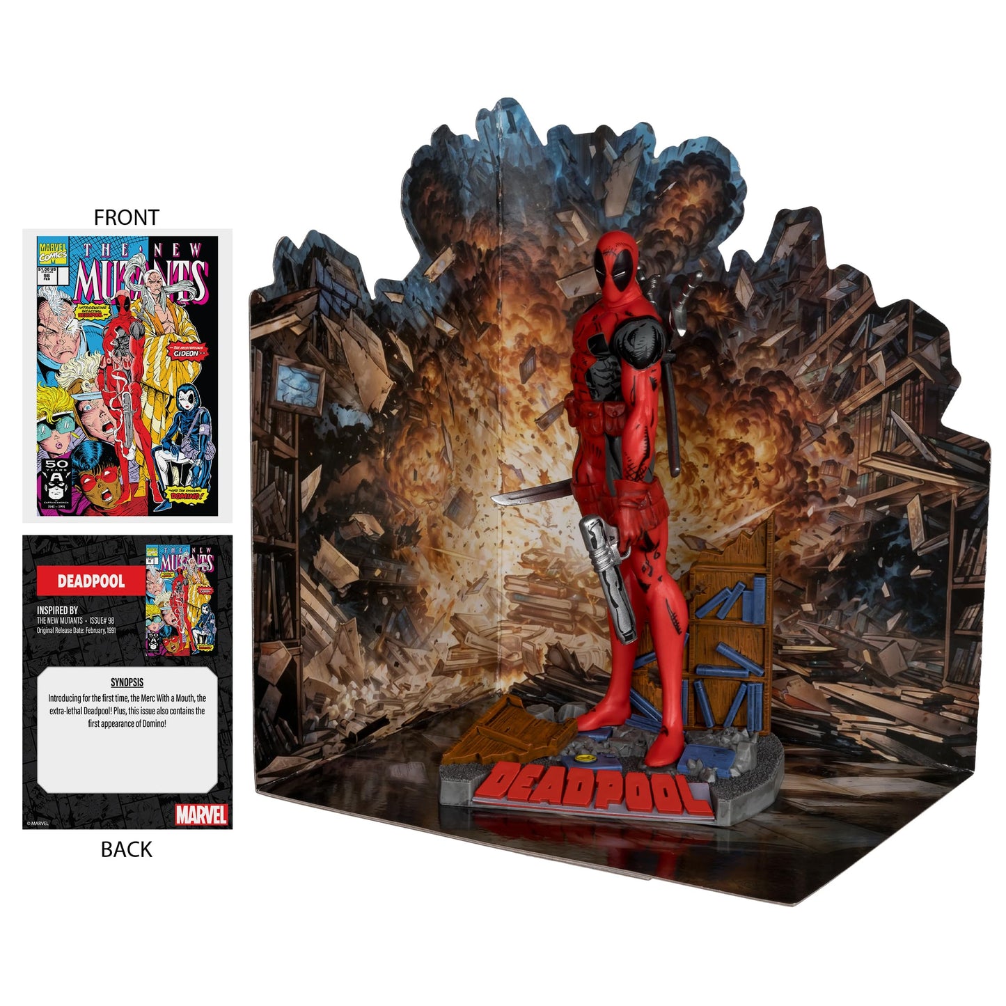 McFarlane Toys - Marvel Deadpool 1:10th Scale Posed Figure with Scene (The New Mutants #98)