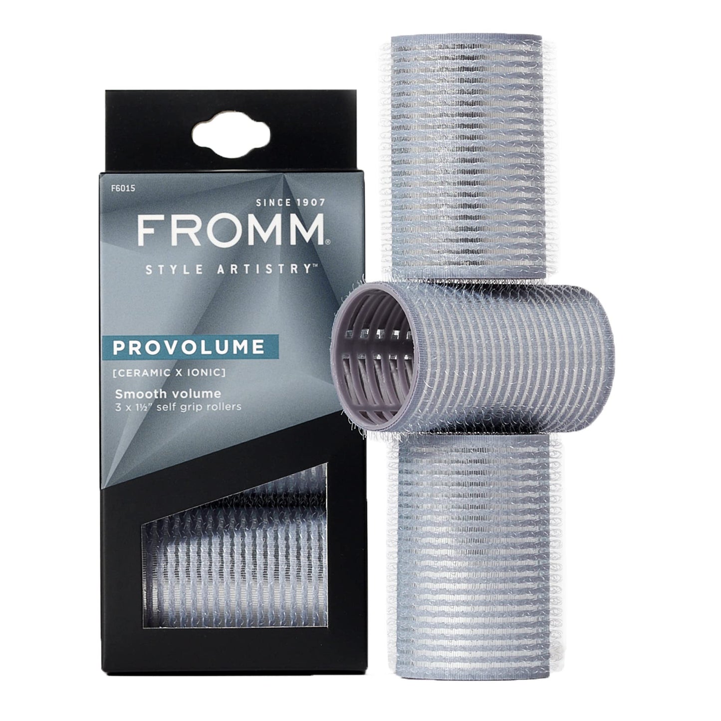 Fromm ProVolume 1.5" Self-Grip Ceramic Ionic Thermal Hair Rollers, 3 Count Salon Quality Hair Curlers for Short, Medium and Long Hair