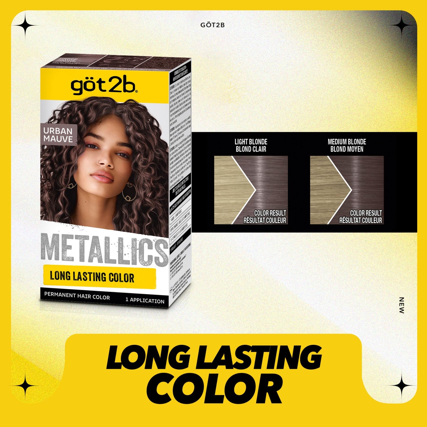 Schwarzkopf Got2b Metallics Permanent Hair Color, M83 Urban Mauve