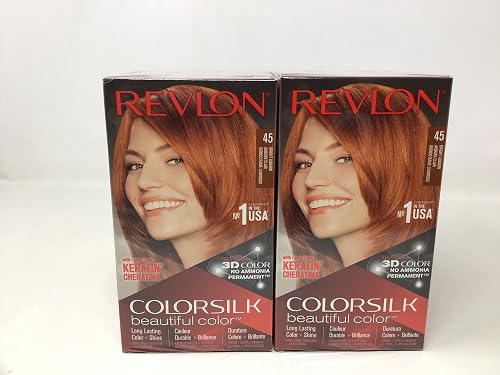 Revlon ColorSilk Beautiful Color Permanent Hair Color 45 Bright Auburn 1 EA - Buy Packs and SAVE (Pack of 6)