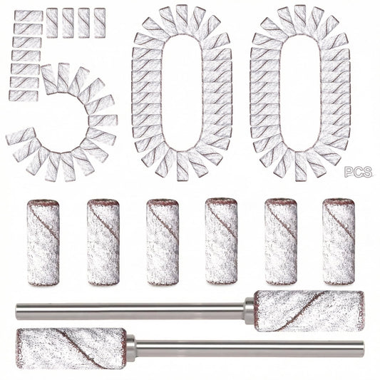 BLESWIN 500pcs Small Sanding Bands for Nail Drill Bit, 240 Fine Grit with 2pcs 3mm Drill Bits, Mini Grit Sanding Bands with Polishing Natural Nails Beauty and Personal Care BLESWIN Default Title