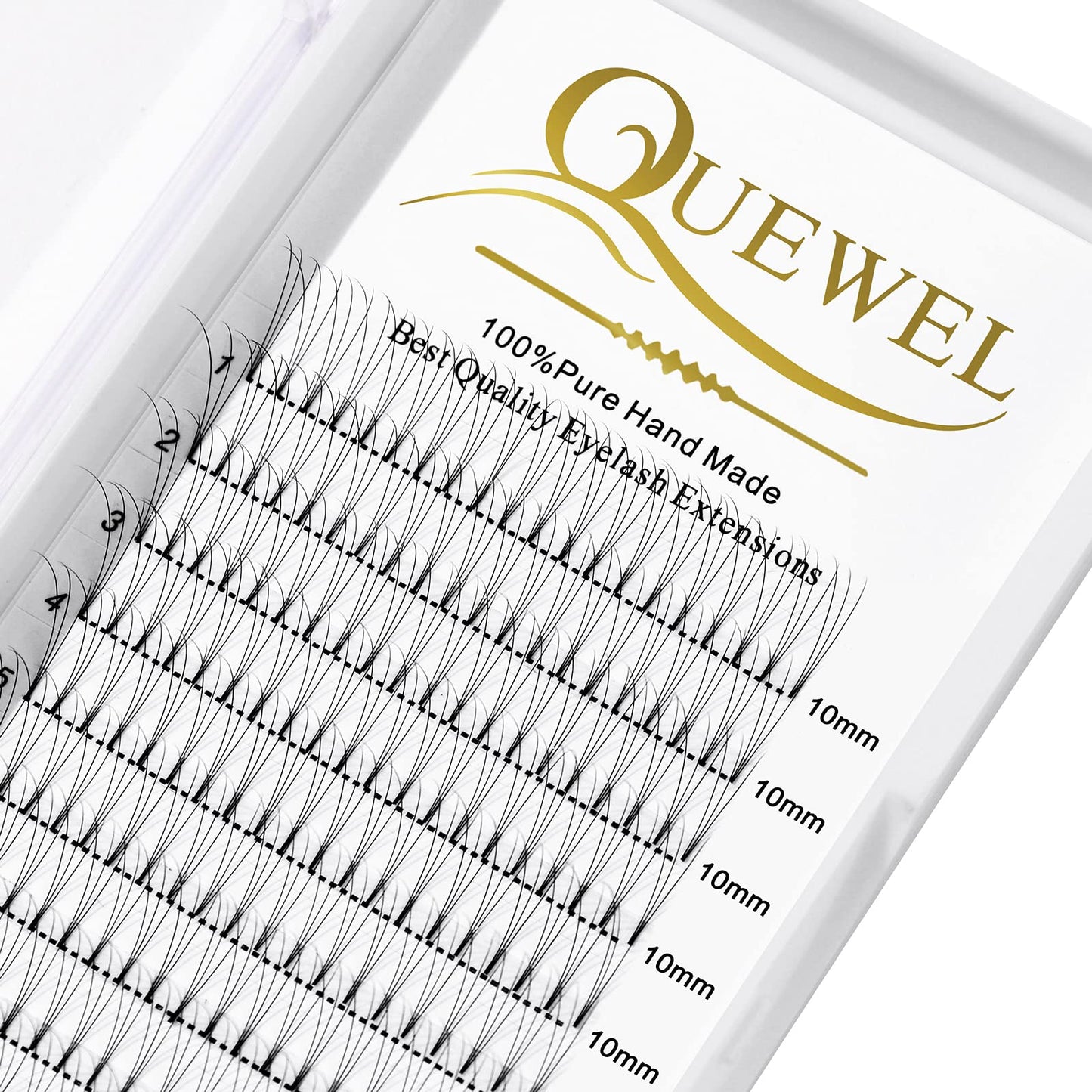 QUEWEL Premade Lash Fans, 6D Premade Fans Eyelash Extensions 0.10mm Thickness C Curl 16mm Volume Lash Extensions Short Stem Pre Made Fans Eyelash Beauty and Personal Care QUEWEL Default Title
