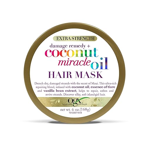 OGX Extra Strength Damage Remedy + Coconut Miracle Oil Hair Mask, Extra Hydrating & Softening Anti-Frizz Treatment to Help Repair Hair, Paraben-Free